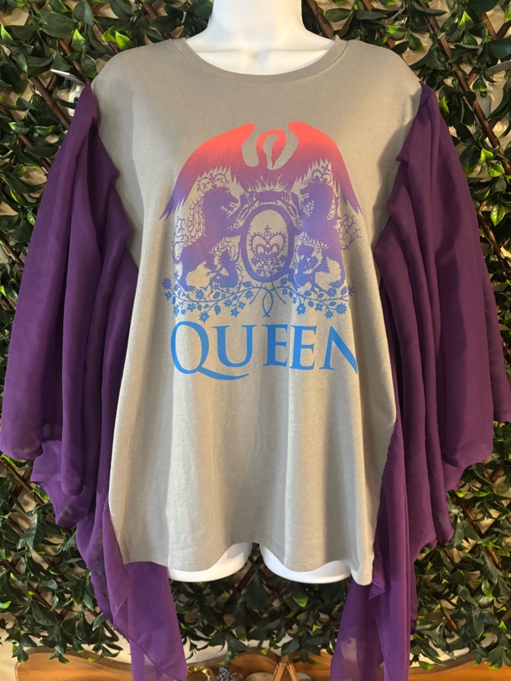 UPCYCLED one of a kind, Queen Music Poncho T Shirt
